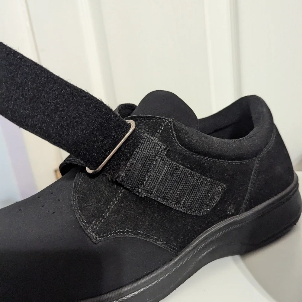 Orthofeet Bismarck Stretch Orthotic Walking Shoes Mens Size 10 Black Sneaker